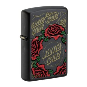 Santa Cruz Skateboards Black Matte Roses Zippo Lighter