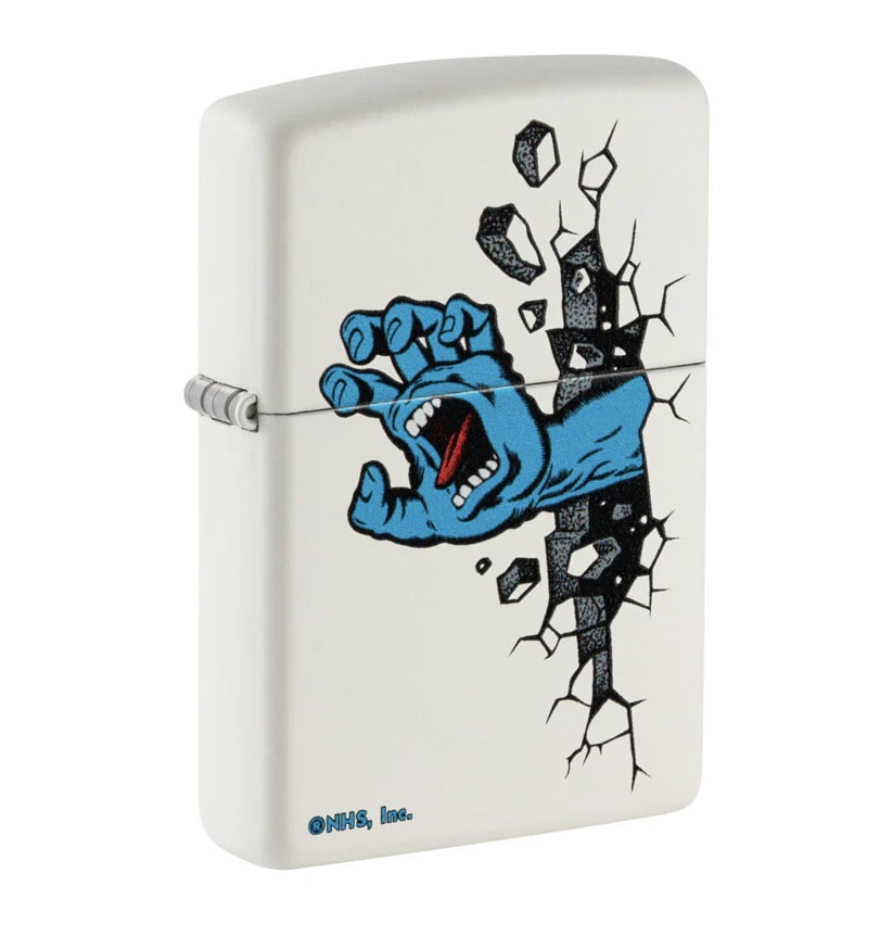 Santa Cruz Skateboards White Matte Zippo Lighter 1 Santa Cruz Skateboards White Matte Zippo Lighter