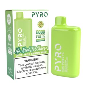 PYRO 6000 PUFF Green Apple Rainbow Blast