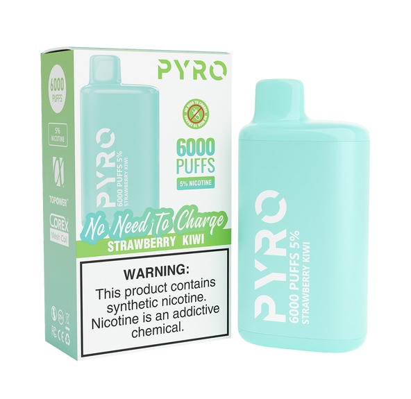 PYRO 6000 PUFFS Strawberry Kiwi 1 PYRO 6000 PUFFS Strawberry Kiwi