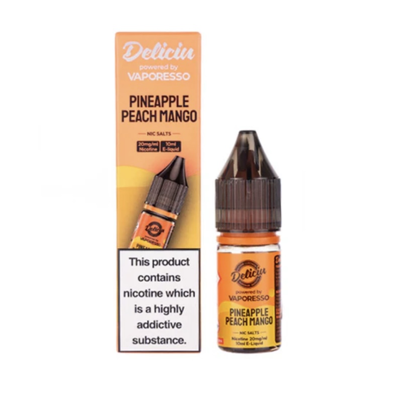 Pineapple Peach Mango Nic Salt E-Liquid by Vaporesso Deliciu V2 2 Pineapple Peach Mango Nic Salt E-Liquid by Vaporesso Deliciu V2 - Image 2