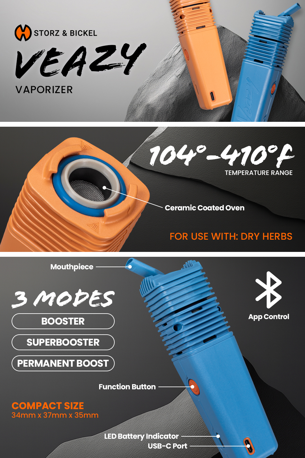 STORZ & BICKEL VEAZY Vaporizer colorInspiring Orange 13 STORZ & BICKEL VEAZY Vaporizer colorInspiring Orange - Image 13