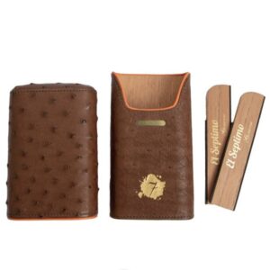 El Septimo Ostrich Three Cigar Holder