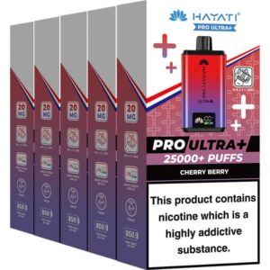 Hayati Pro Ultra Plus 25000 pod vape kit 5-pack
