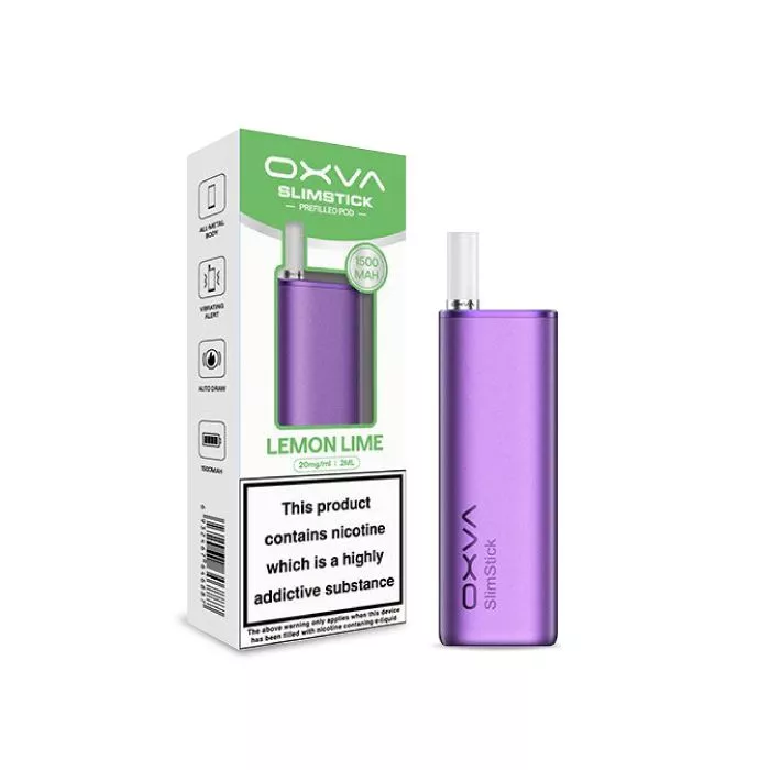 OXVA SlimStick Prefilled Pod Vape Kit Purple with Lemon Lime 1 OXVA SlimStick Prefilled Pod Vape Kit Purple with Lemon Lime