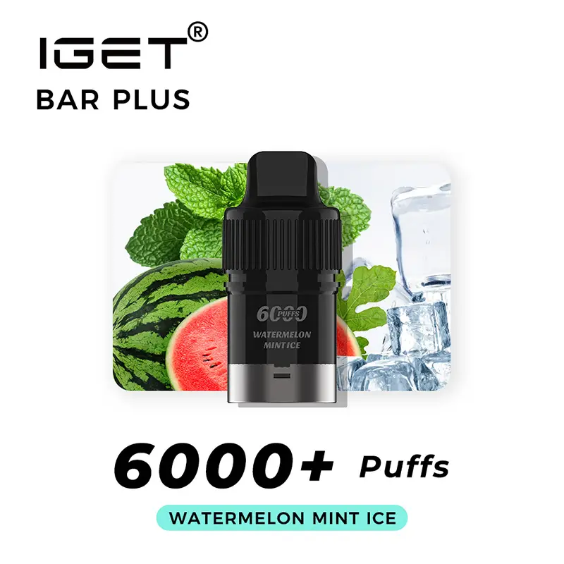 Watermelon Mint Ice – IGET Bar Plus Pod 6000 Puffs 1 Watermelon Mint Ice – IGET Bar Plus Pod 6000 Puffs