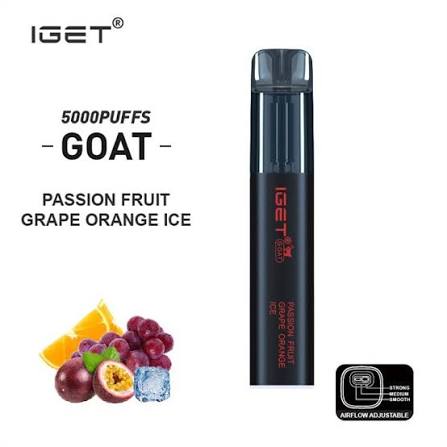 IGET Goat 5000 Puffs - Passion Fruit Grape Orange Ice 1 IGET Goat 5000 Puffs - Passion Fruit Grape Orange Ice