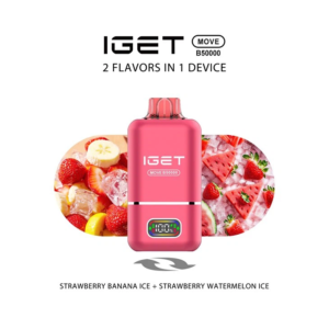 Iget Move B50000 Puffs Disposable Vape – Strawberry Banana Ice + Strawberry Watermelon Ice