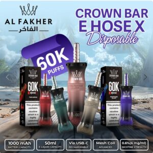 Al Fakher Crown Bar E Hose X 60k Puffs -5 packs
