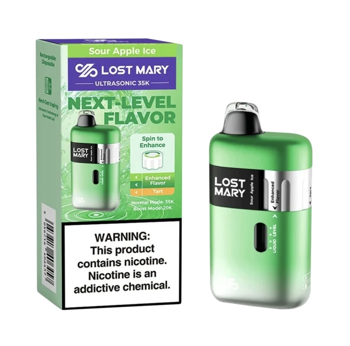 Lost Mary Ultrasonic 35K Puff – Sour Apple Ice Disposable Vape 1 Lost Mary Ultrasonic 35K Puff – Sour Apple Ice Disposable Vape